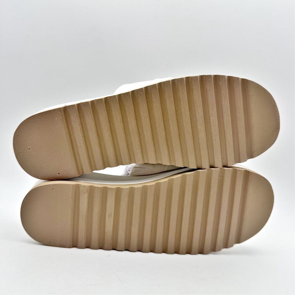 Yellow Box Womens Alora Wedge Slide Sandals US 7 M White Tan Vegan Leather NWOB - Picture 13 of 14